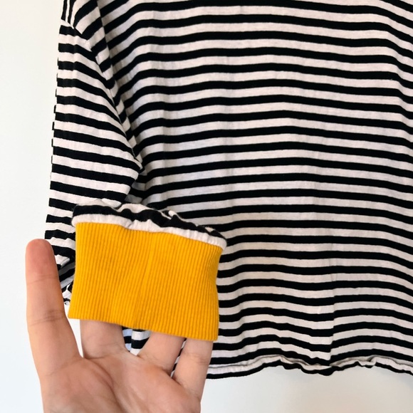 H&M Black and White Striped Sweater with Orange Trim - Picture 2 of 8